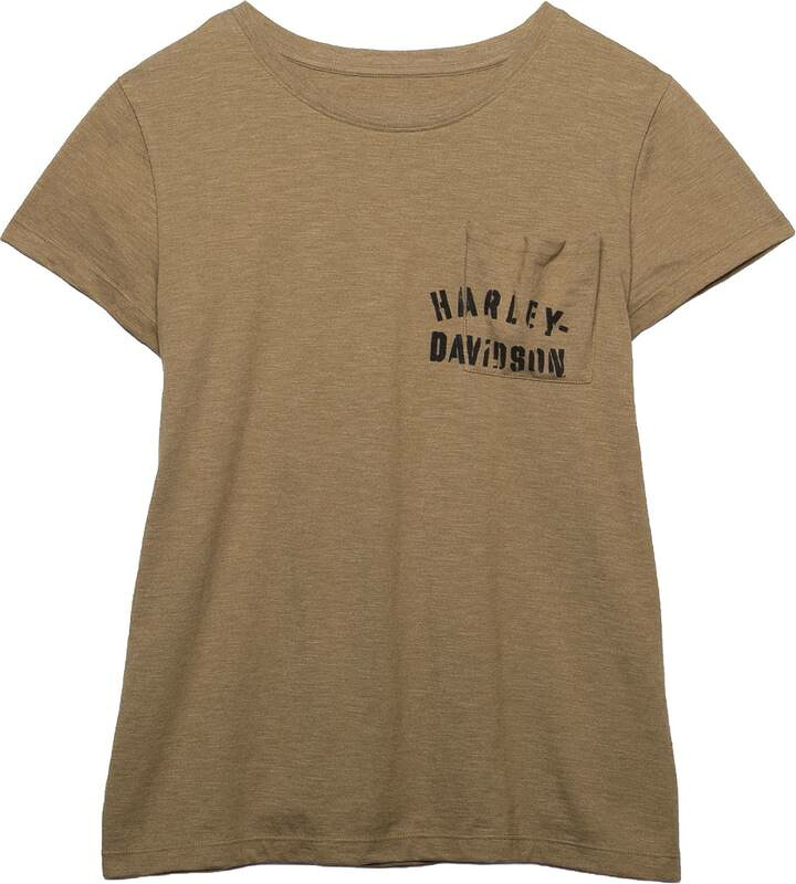 Harley-Davidson Women\'S Tour Of Duty Pocket Tee- Dried Herb | 96450-22VW