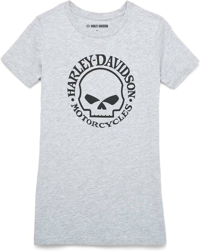 Harley-Davidson Women´S Skull Graphic Tee- Heather Medium Grey | 99156-22VW
