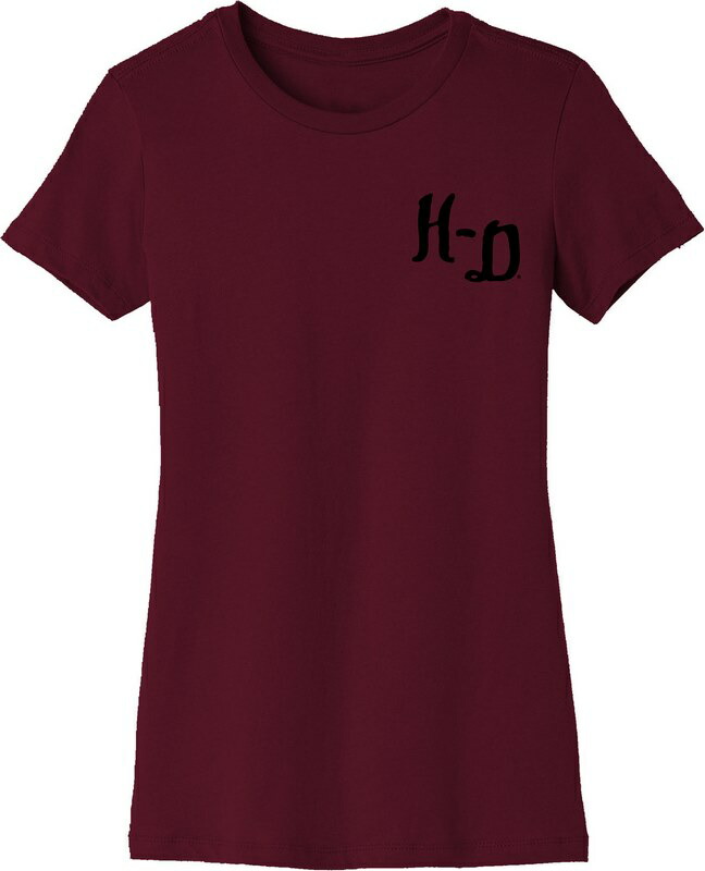 Harley-Davidson Women'S Forever Roses Back Print Tee- Merlot | 96641-22VW
