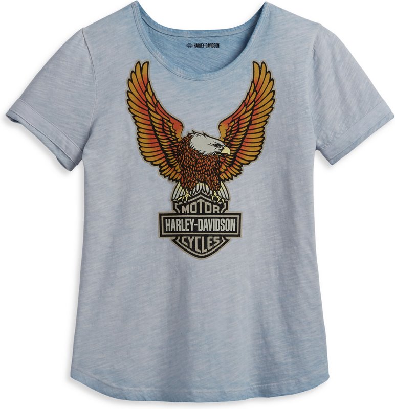 Harley-Davidson Women'S Hometown Scoop Neck Tee- Celestial Blue | 96219-23VW