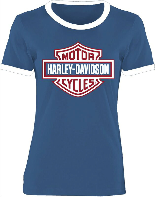 Harley-Davidson Federal Blue Essential Bar & Shield Ringer Tee- Federal Blue | 96620-22VW