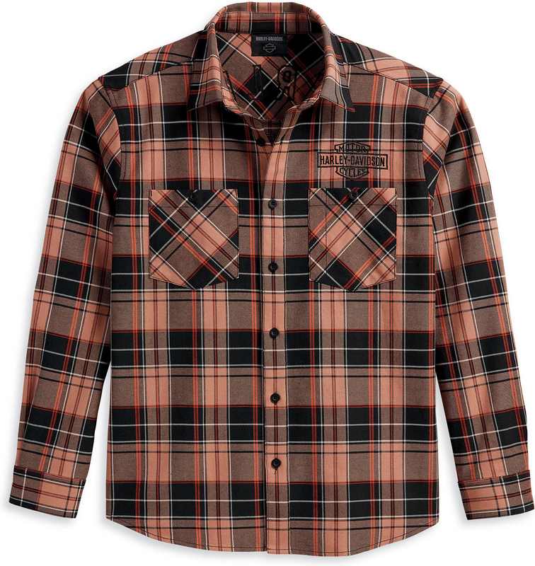 Harley-Davidson Shirt-Woven- Khaki Plaid | 96125-23VM