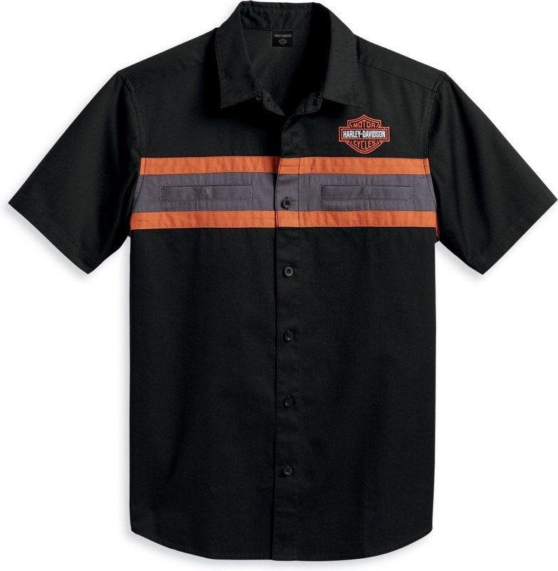 Harley-Davidson Shirt-Woven- Colorblock-Design-Black Beauty | 96157-23VM 24,696円