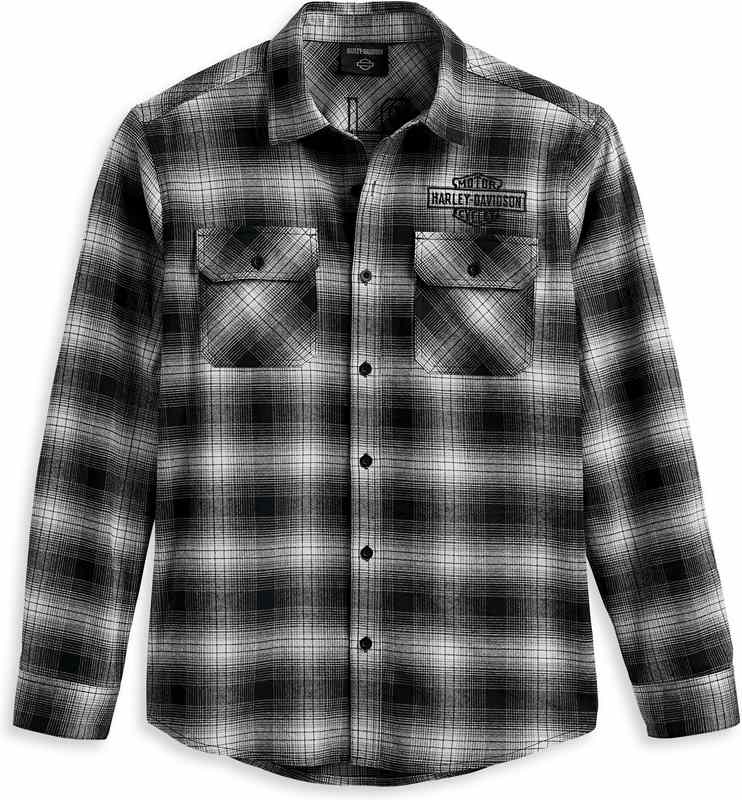 Harley-Davidson Men'S Safari Flannel- Black Plaid | 96121-23VM|ワンダーテック