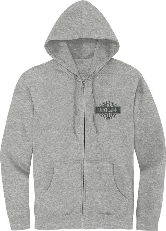 Harley-Davidson Women'S Special Racer Font Zip Front Hoodie- Light Grey Heather | 99008-23VW｜ワンダーテック
