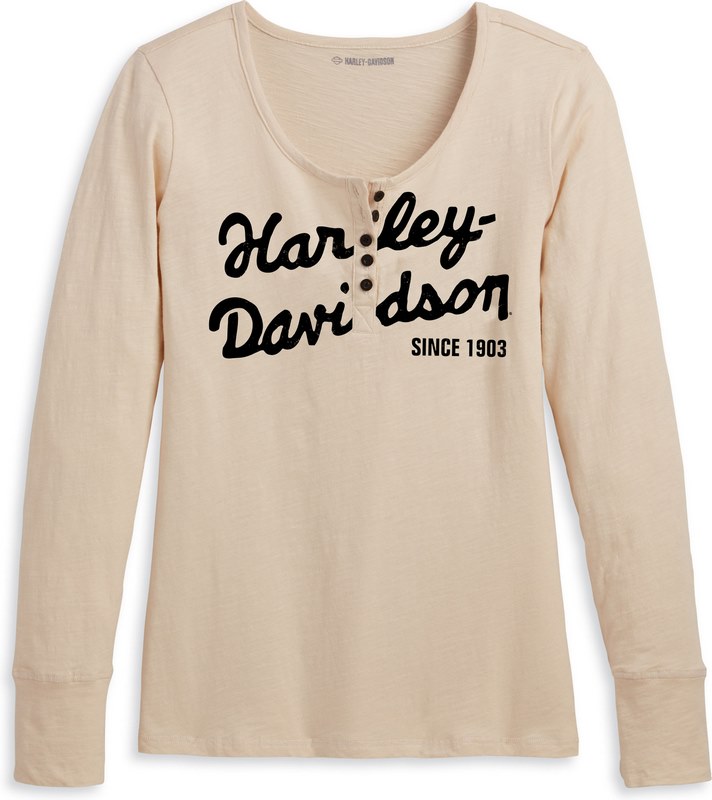 Harley-Davidson Henley-Knit- Oatmeal | 96245-23VW