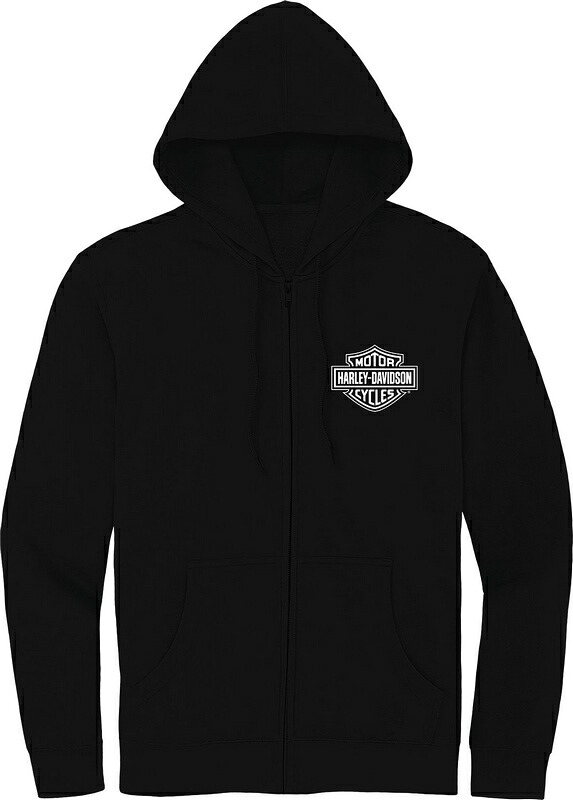 Harley-Davidson Women'S Special Racer Font Zip Front Hoodie- Black Beauty | 99007-23VW|ワンダーテック