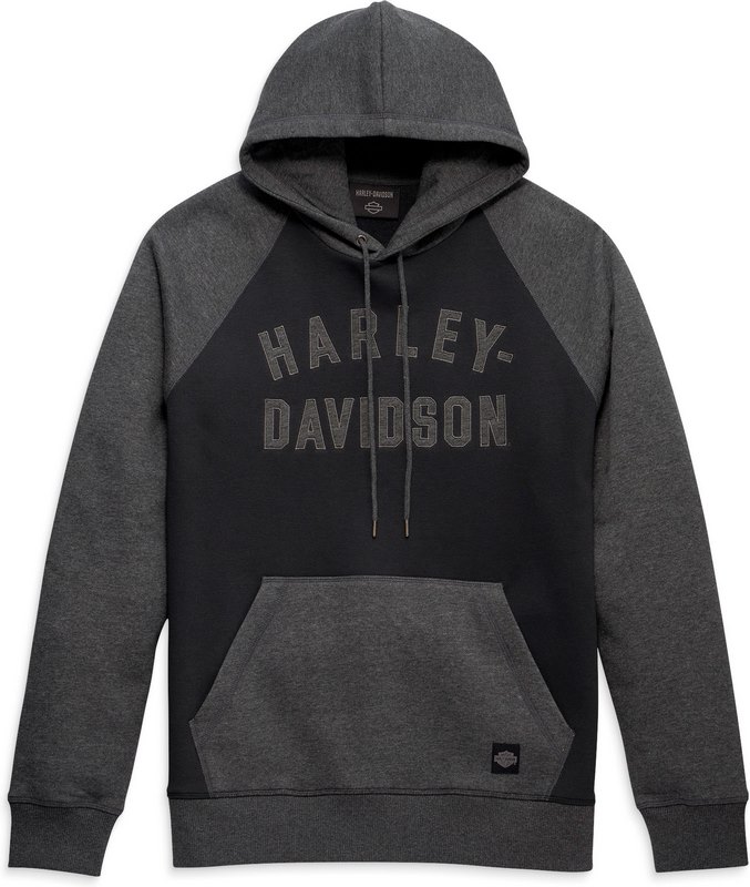 Harley-Davidson Hoodie-Knit- Colorblock-Design-Black Beauty | 96295-23VM|ワンダーテック