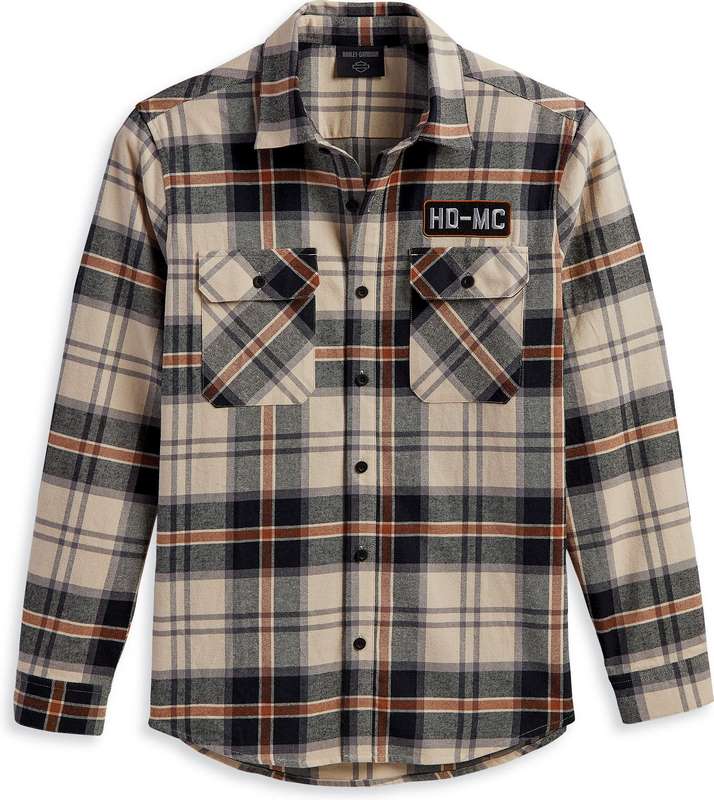 Harley-Davidson Men'S Hd-Mc Flannel- Brown Plaid | 96383-23VM