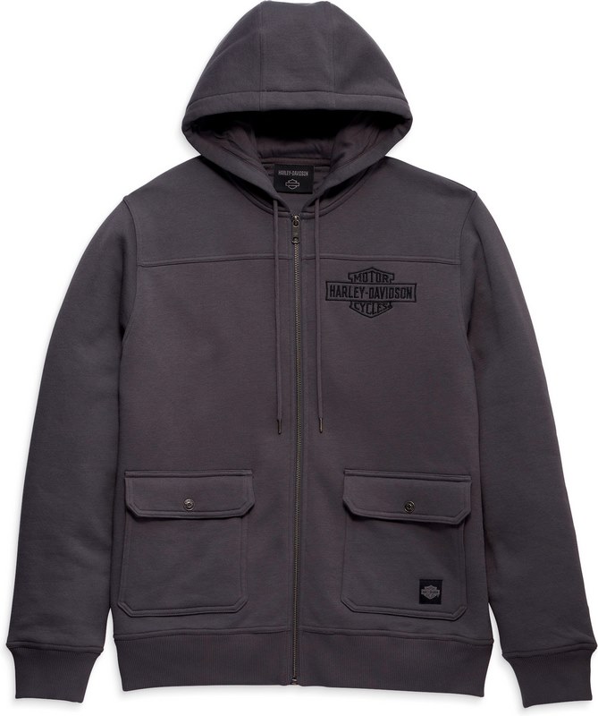 Harley-Davidson Men'S Winding Roads Zip-Up Hoodie- Blackened Pearl | 96304-23VM｜ワンダーテック