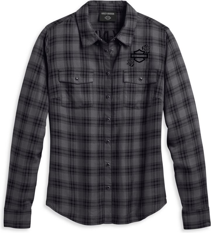 Harley-Davidson Women'S Classic Enchanted- Yarn Dyed Plaid-Blackened Pearl | 96479-23VW｜ワンダーテック