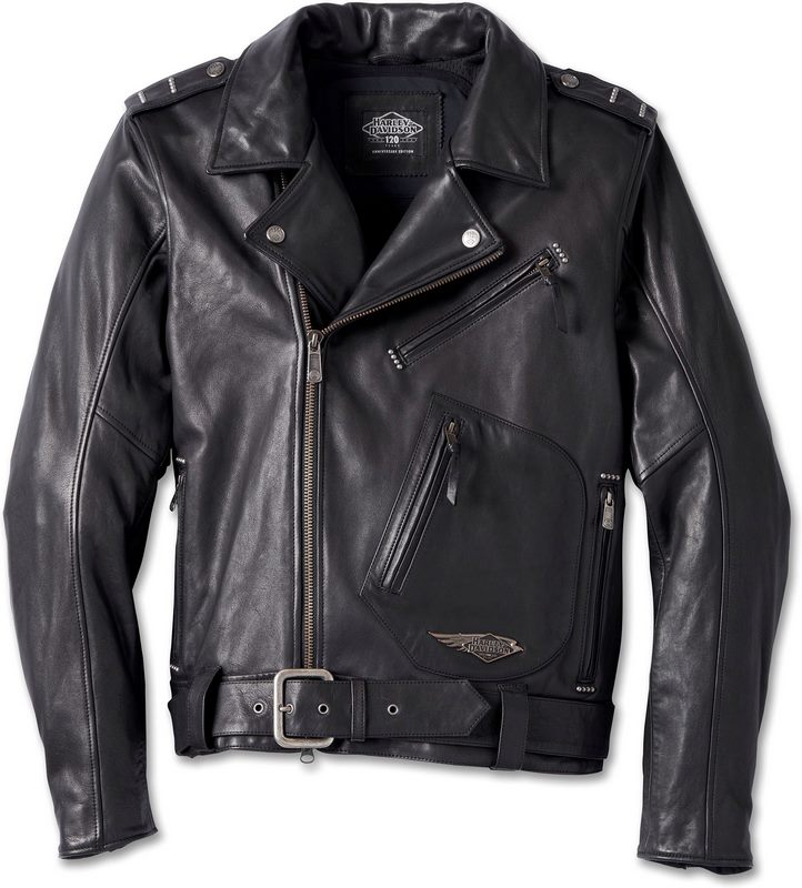 Harley-Davidson Men'S 120Th Anniversary Cycle Champ Leather Biker Jacket- Black | 97023-23EM