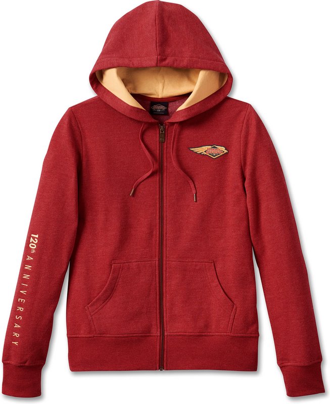 Harley-Davidson Women'S 120Th Anniversary Special Zip Front Hoodie- Merlot Heather | 96666-23VW