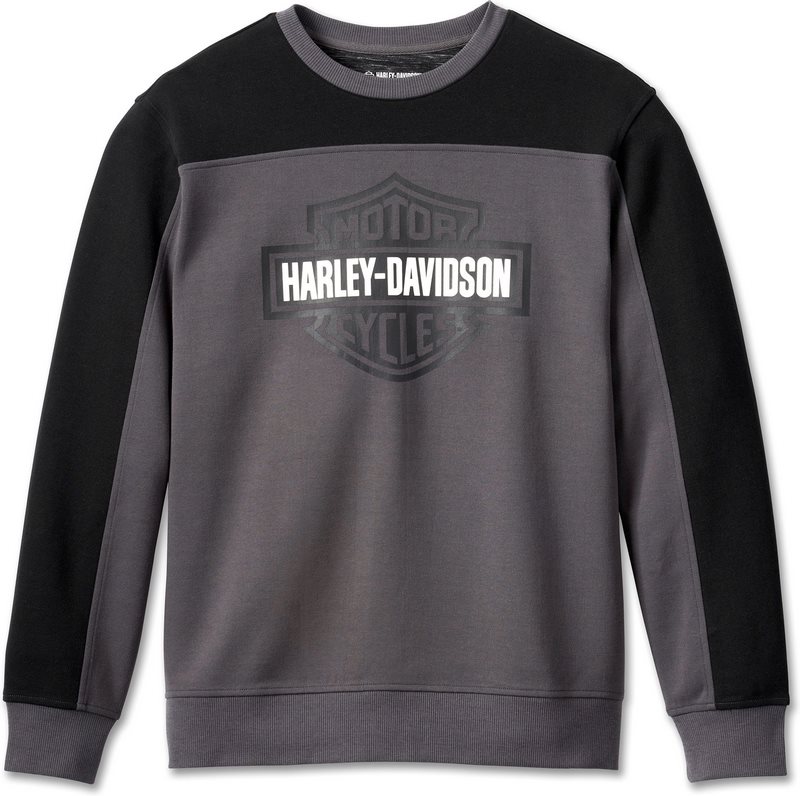 Harley-Davidson Sweatshirt-Knit- Colorblock-Design-Blackened Pearl | 96532-23VM|ワンダーテック