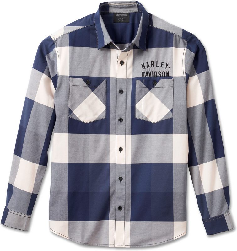 Harley-Davidson Shirt-Woven- Yarn Dyed Plaid-Peacoat | 96635-23VM|ワンダーテック