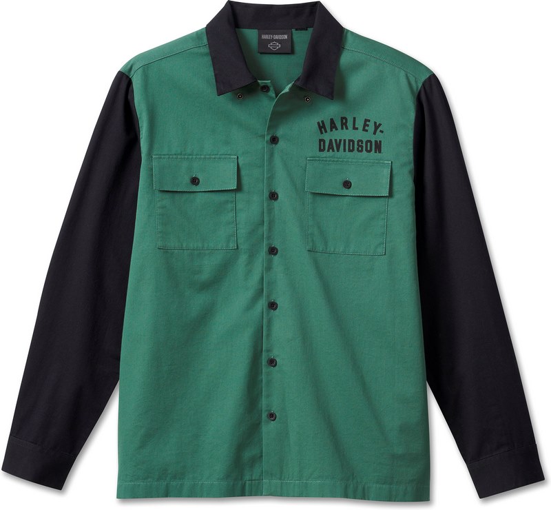 Harley-Davidson Shirt-Woven- Bistro Green | 96640-23VM｜ワンダーテック