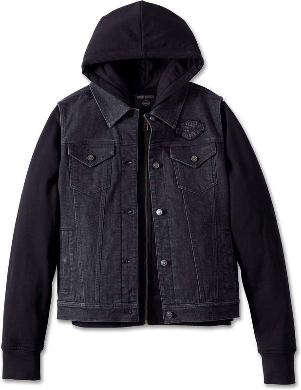 Harley-Davidson Women'S Kickstart 3-In-1 Denim Jacket- Black Beauty | 97537-23VW