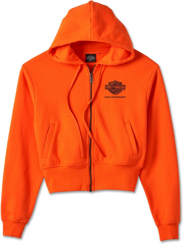 Harley-Davidson Women'S 120Th Anniversary Zip Front Hoodie- Harley Orange | 96894-23VW|ワンダーテック