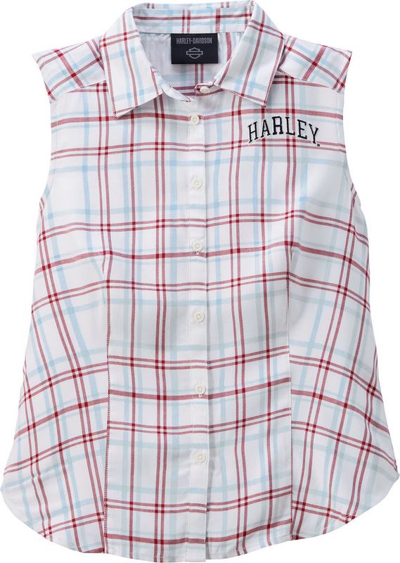 Harley-Davidson Shirt-Woven- Yarn Dyed Plaid-Bright White | 97522-23VW|ワンダーテック