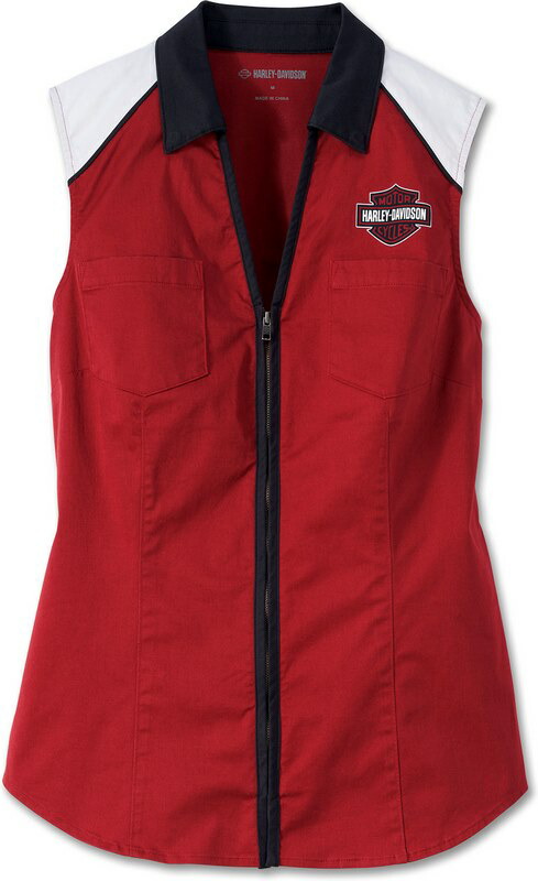 Harley-Davidson Shirt-Woven- Colorblock-Design-Winery | 97520-23VW
