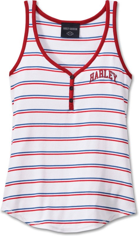 Harley-Davidson Tank-Knit- Yarn Dyed Stripe-Winery | 97559-23VW