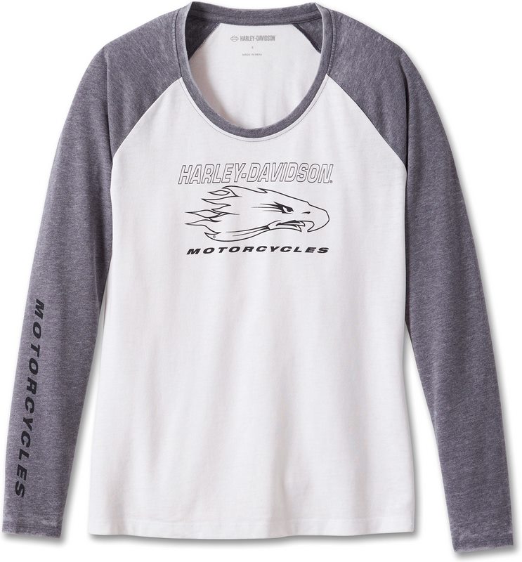 Harley-Davidson Tee-Knit- Colorblock-Design-Bright White | 96146-24VW