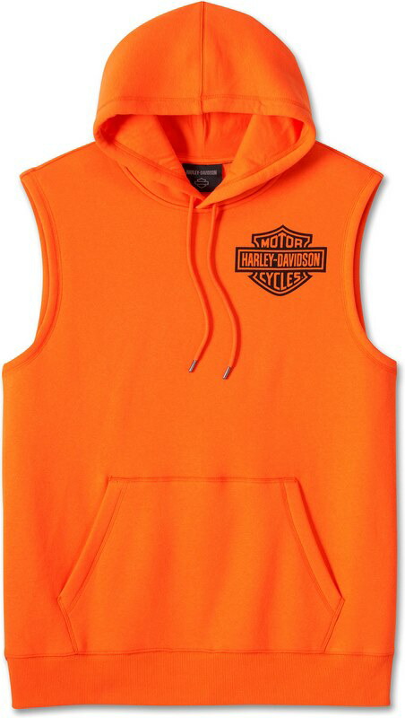 Harley-Davidson Men'S Screamin' Eagle Sleeveless Hoodie- Harley Orange | 96021-24VM｜ワンダーテック