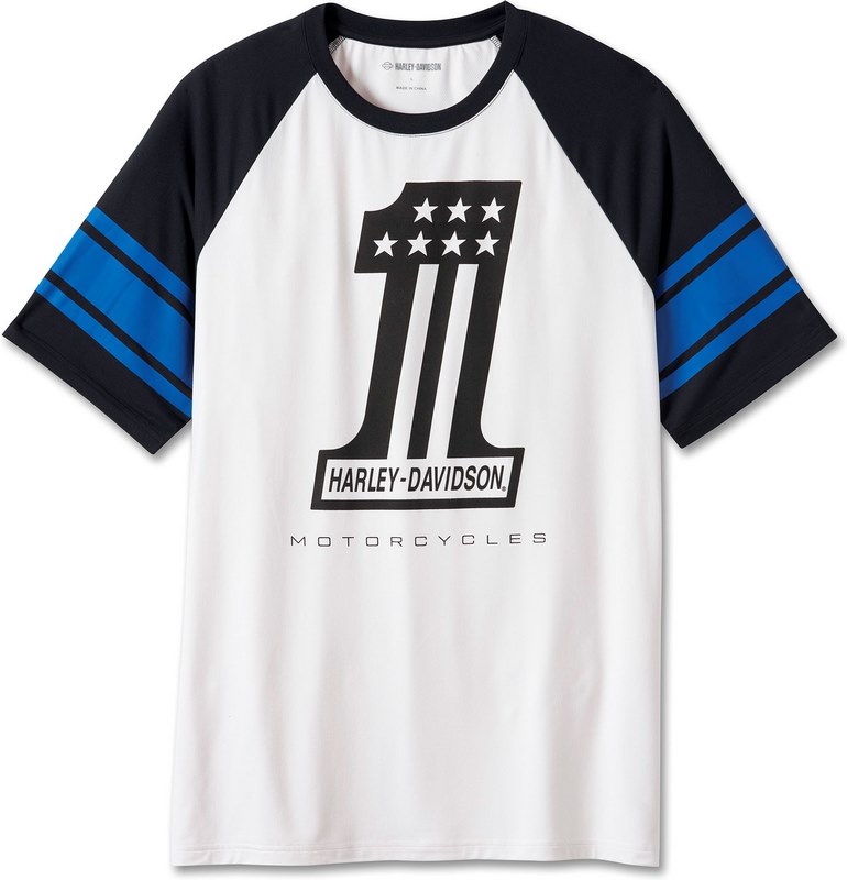 Harley-Davidson Tee-Knit- Colorblock-Design-Bright White | 96034-24VM｜ワンダーテック