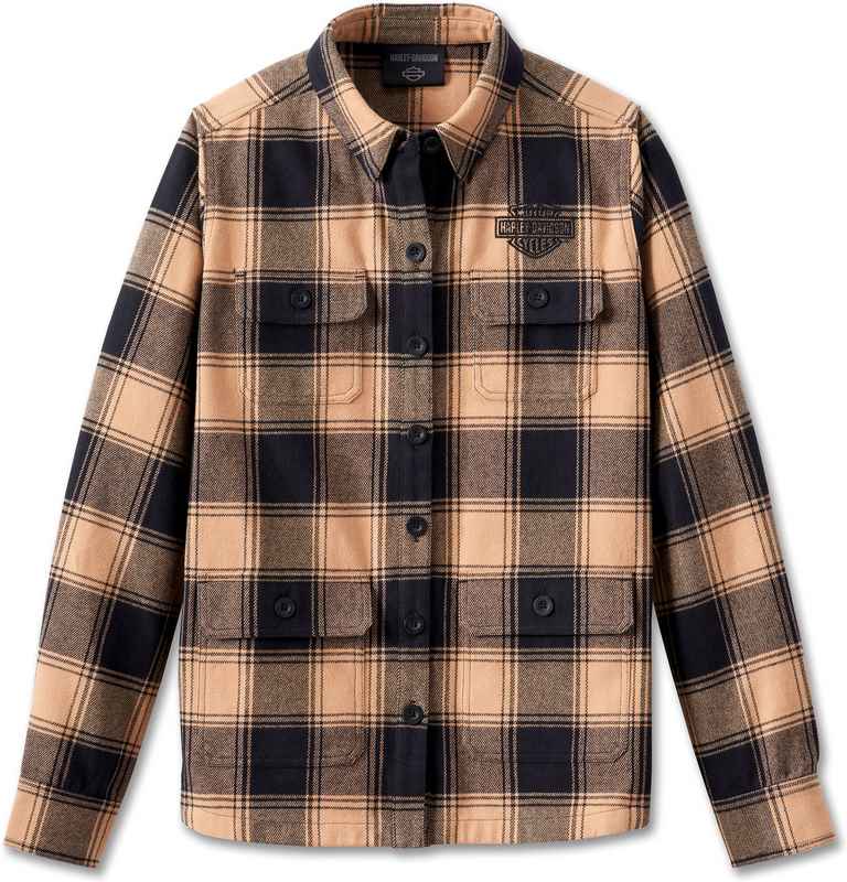 Harley-Davidson Shirt Jacket-Woven- Yarn Dyed Plaid-Tannin | 96165-24VW