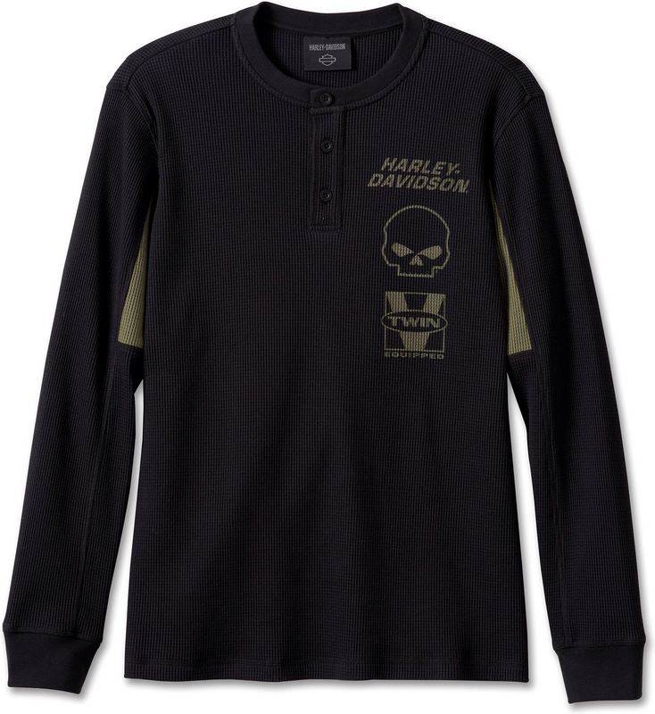 Harley-Davidson Henley-Knit- Black Beauty | 96203-24VM