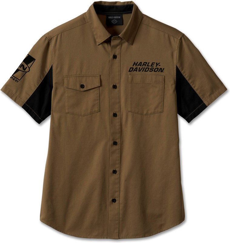 Harley-Davidson Shirt-Woven- Stone Gray | 96232-24VM|ワンダーテック