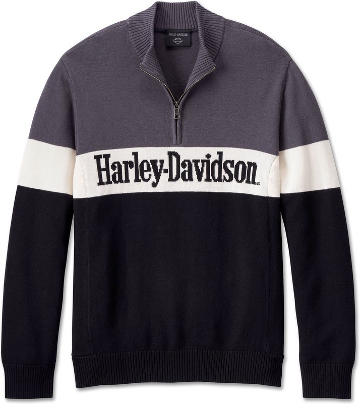 Harley-Davidson Sweater-Knit- Colorblock-Design-Black Beauty | 96189-24VM｜ワンダーテック