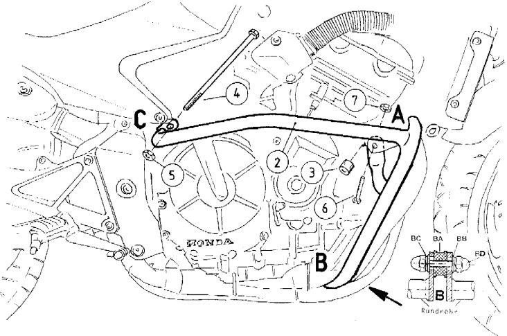 ヘプコ＆ベッカー エンジンプロテクションバー クロム Honda CB 600 F Hornet until 2006 / S until 2002 |｜ワンダーテック