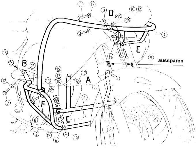 ヘプコ＆ベッカー エンジンプロテクションバー ブラック Honda NT 650 V Deauville | 501122 00 01｜ワンダーテック