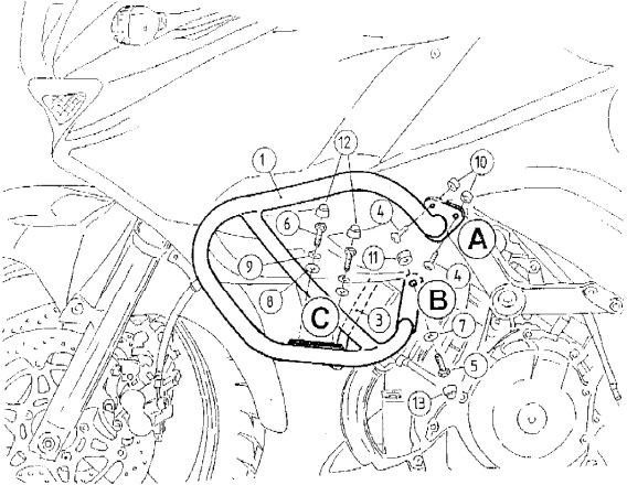 ヘプコ＆ベッカー エンジンプロテクションバー ブラック Kawasaki KLV 1000 | 502205 00 01