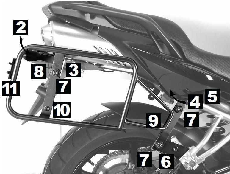 ヘプコ＆ベッカー サイドキャリア Lock-it (ロックイット) ブラック Yamaha FZ 6 / Fazer from 2007 | 6504