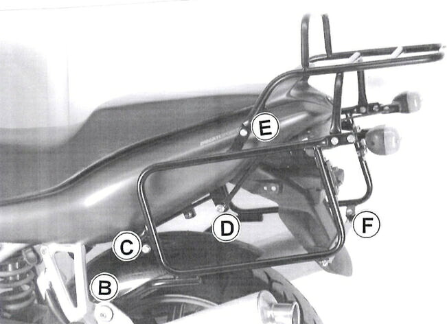 ヘプコ＆ベッカー サイド + トップケースキャリアセット ブラック Ducati 944 ST 2 / 3 / 4 | 650757 00