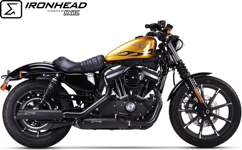 IXIL / イクシル スリップオンエキゾースト (Lower Muffler) - Ironhead Round ブラック | HD 1008 SB｜ワンダーテック