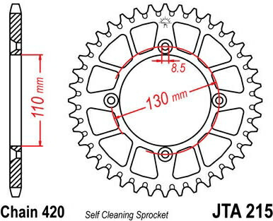 JT スプロケットS リア スプロケット 55 Teeth Aluminum Ultra-Light Self-Cleaning 420 Pitch Type 215 | JTA215.55 9,514円