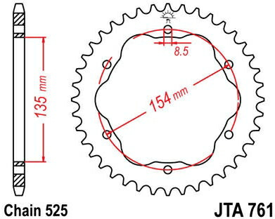 JT スプロケットS リア スプロケット 38 Teeth Aluminum Ultra-Light 525 Pitch Type 761 | JTA761.38 13,728円