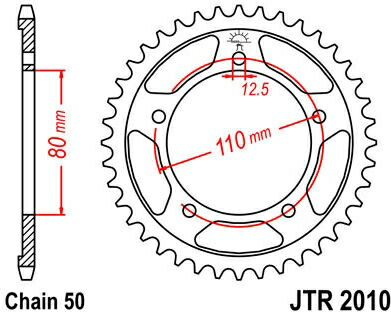 JT スプロケットS リア スプロケット 42 Teeth Steel スタンダード 530 Pitch Type 2010 | JTR2010.42