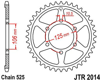 JT スプロケットS リア スプロケット 50 Teeth Steel スタンダード 525 Pitch Type 2014 | JTR2014.50
