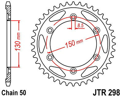 JT スプロケットS リア スプロケット 40 Teeth Steel スタンダード 530 Pitch Type 298 | JTR298.40 11,622円