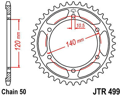 JT スプロケットS リア スプロケット 39 Teeth Steel スタンダード 530 Pitch Type 499 | JTR499.39