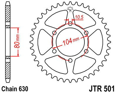 JT スプロケットS リア スプロケット 38 Teeth Steel スタンダード 630 Pitch Type 501 | JTR501.38 14,245円