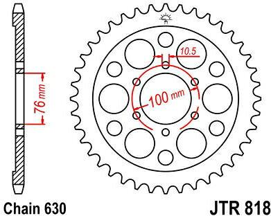 JT スプロケットS リア スプロケット 41 Teeth Steel スタンダード 630 Pitch Type 818 | JTR818.41