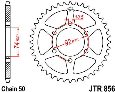 JT スプロケットS リア スプロケット 45 Teeth Steel スタンダード 530 Pitch Type 856 | JTR856.45