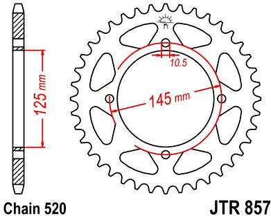 JT スプロケットS リア スプロケット 39 Teeth Steel スタンダード 520 Pitch Type 857 | JTR857.39 6,720円