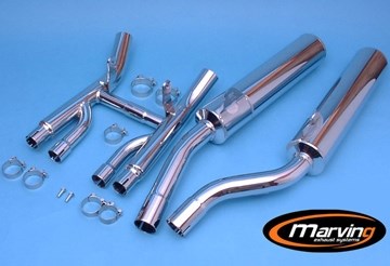 Marving / マービング デュアルマフラー Cylindrical &Oslash; 100 クロム - EU公道走行認可 Suzuki GSX 1100