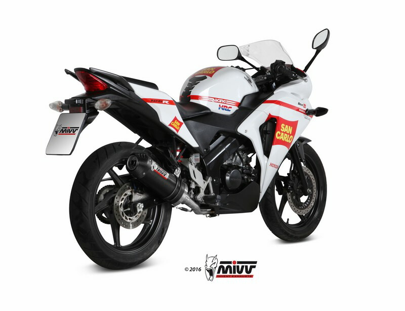 MIVV / ミヴマフラー SPORT Full sys. 1x1 Muffler OVAL CARBON carbon cap WITH CATALYZER CONVERTING KIT For HON|ワンダーテック